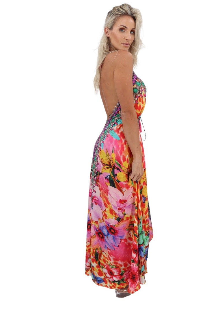 Cheetah Bouquet Maxi Dress