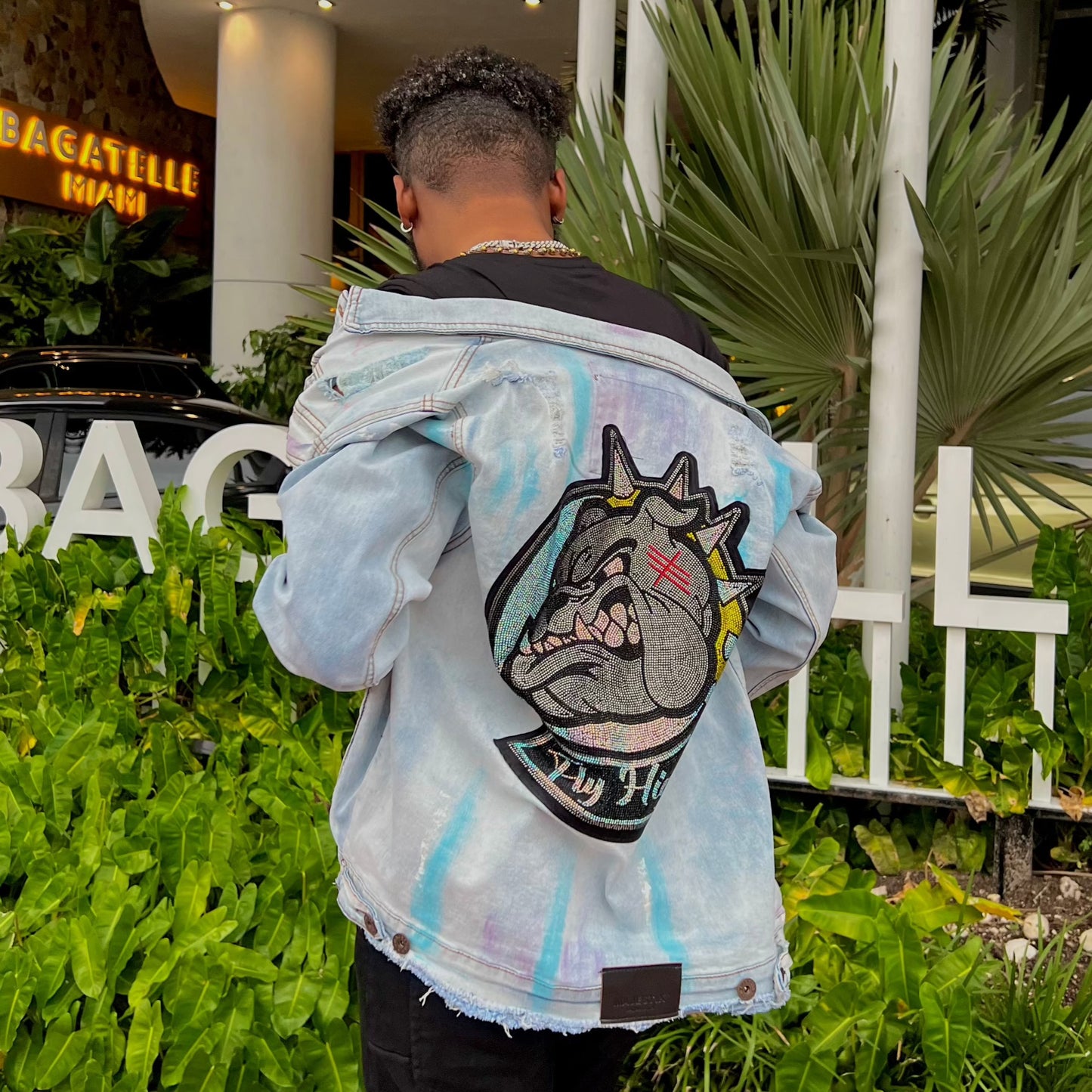 majestic Ice Blue Bulldog Denim Jacket