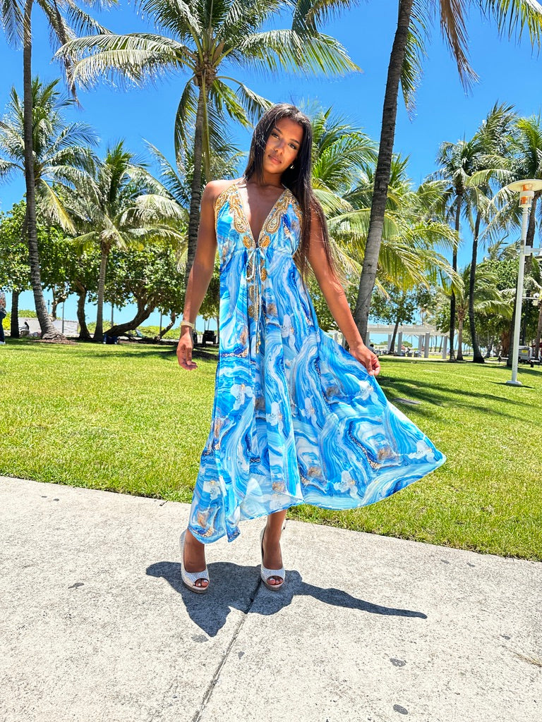 Santorini Baby Blue Marble