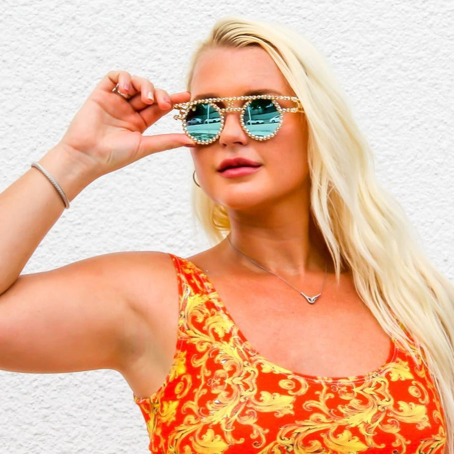 Summerz Maven turquoise sunglasses.