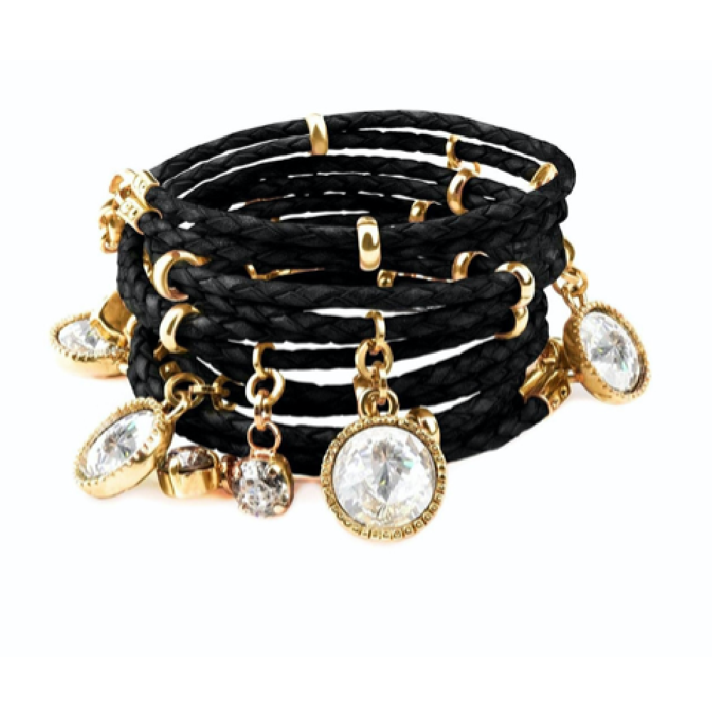 LA HOLA B-464 Black Wrap Around Bracelet