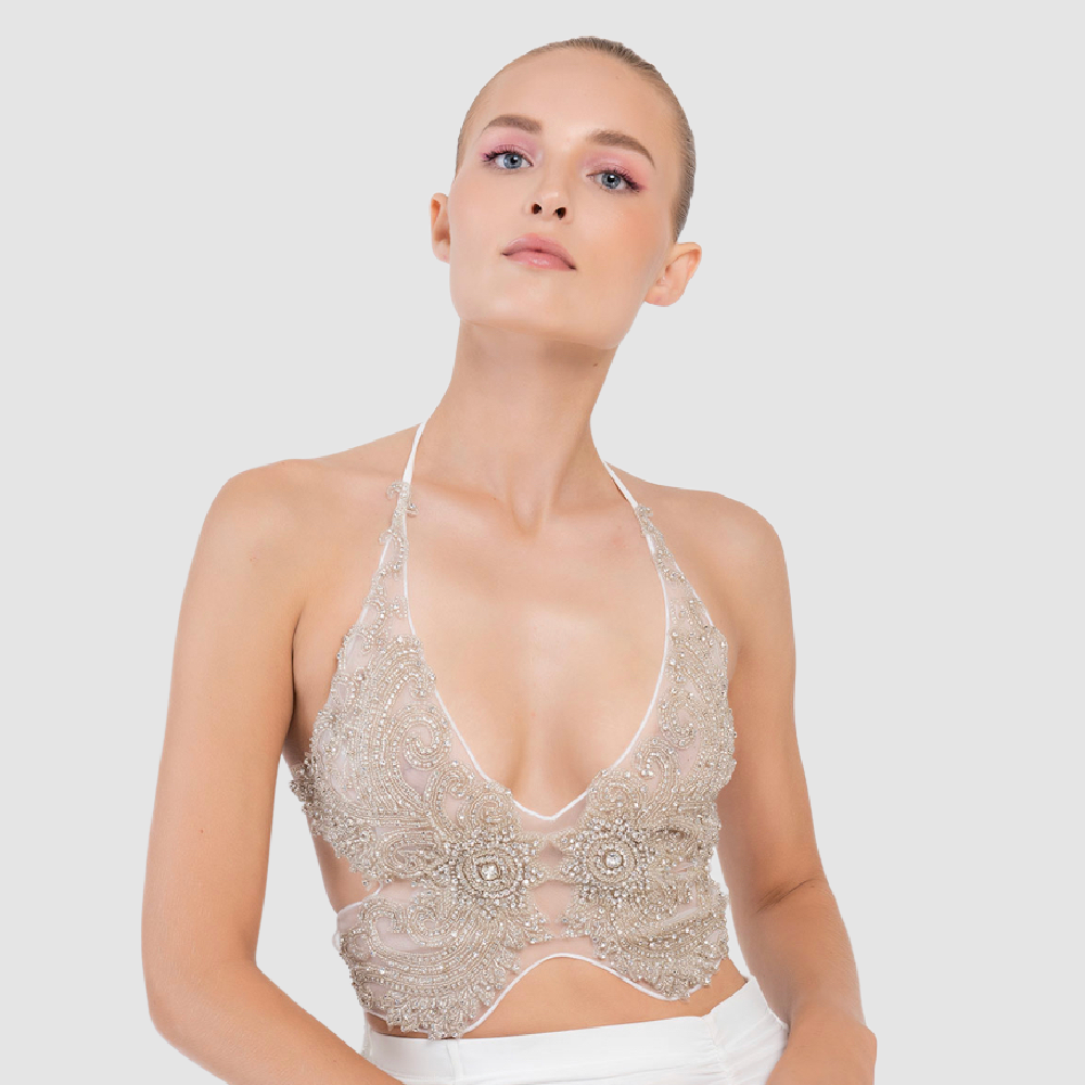 KIKI RIKI Off White Butterfly Top