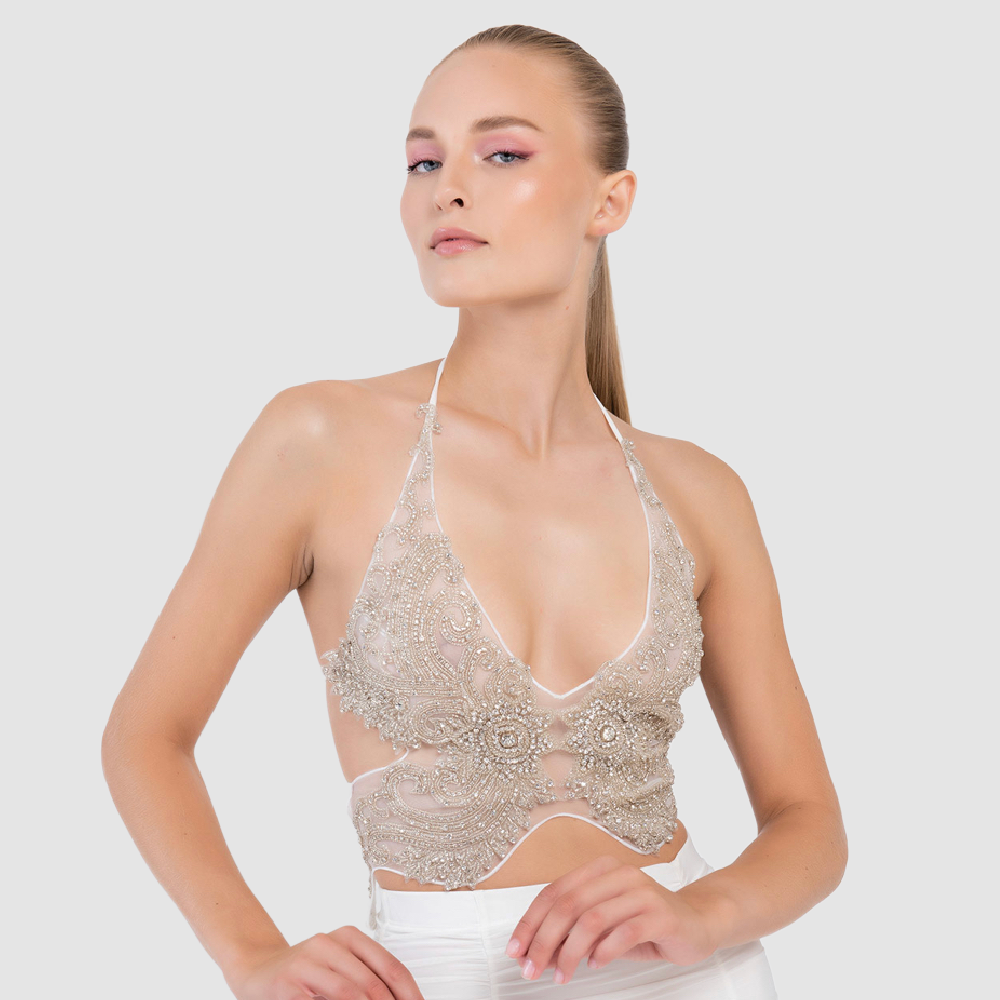 KIKI RIKI Off White Butterfly Top