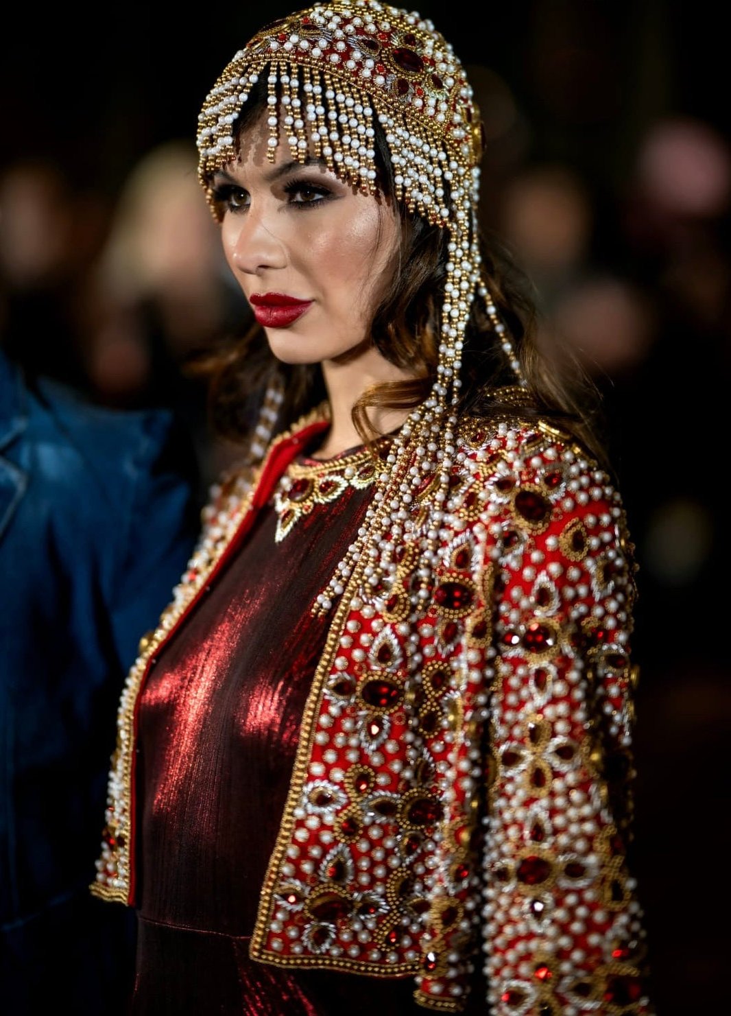 Red Jacket with Red Crystals and Pearls