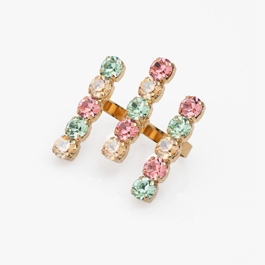 3 Rows Mint Multi Ring