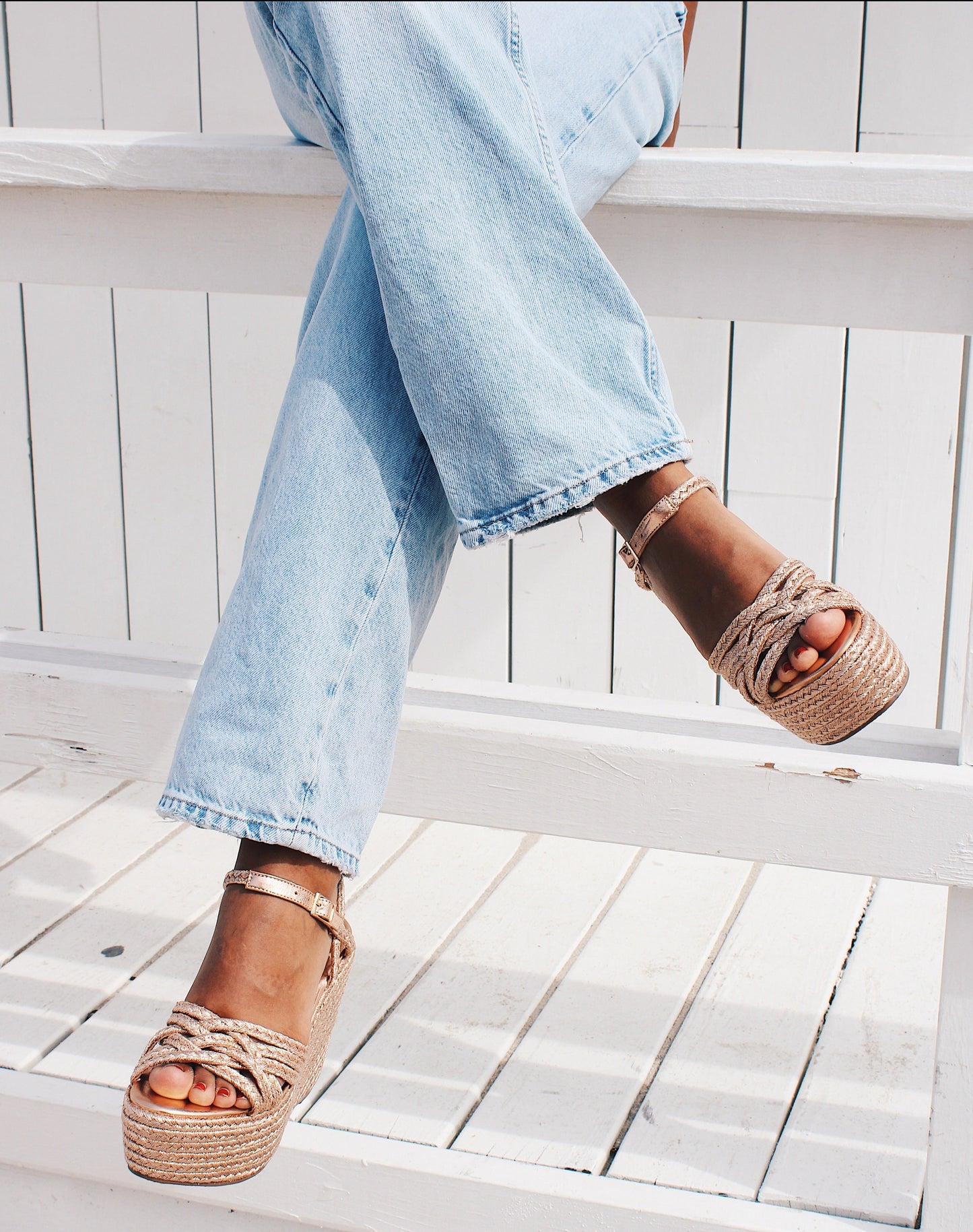 Casa del mar Gisell Rose Gold Wedges