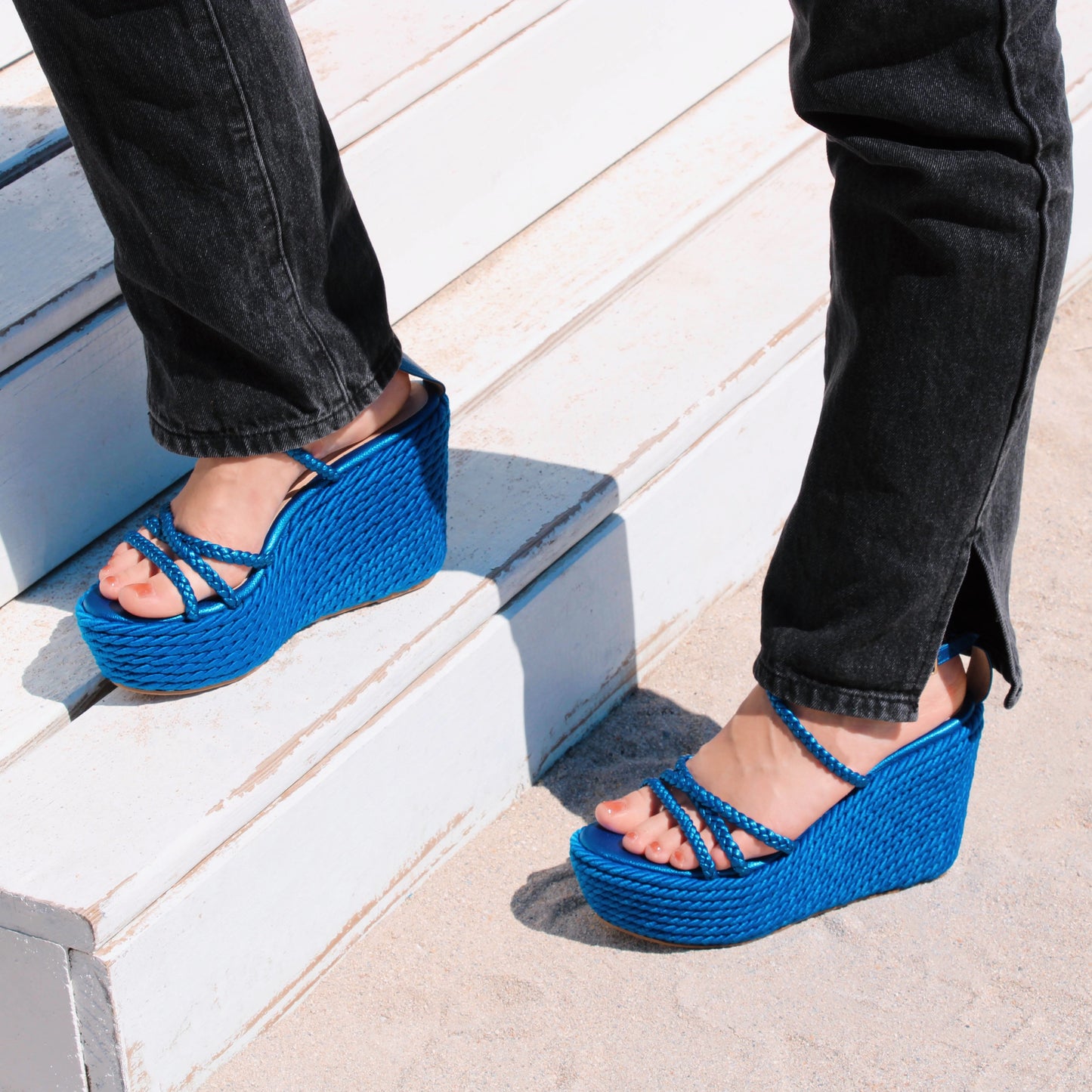 Emma Royal Blue Wedges