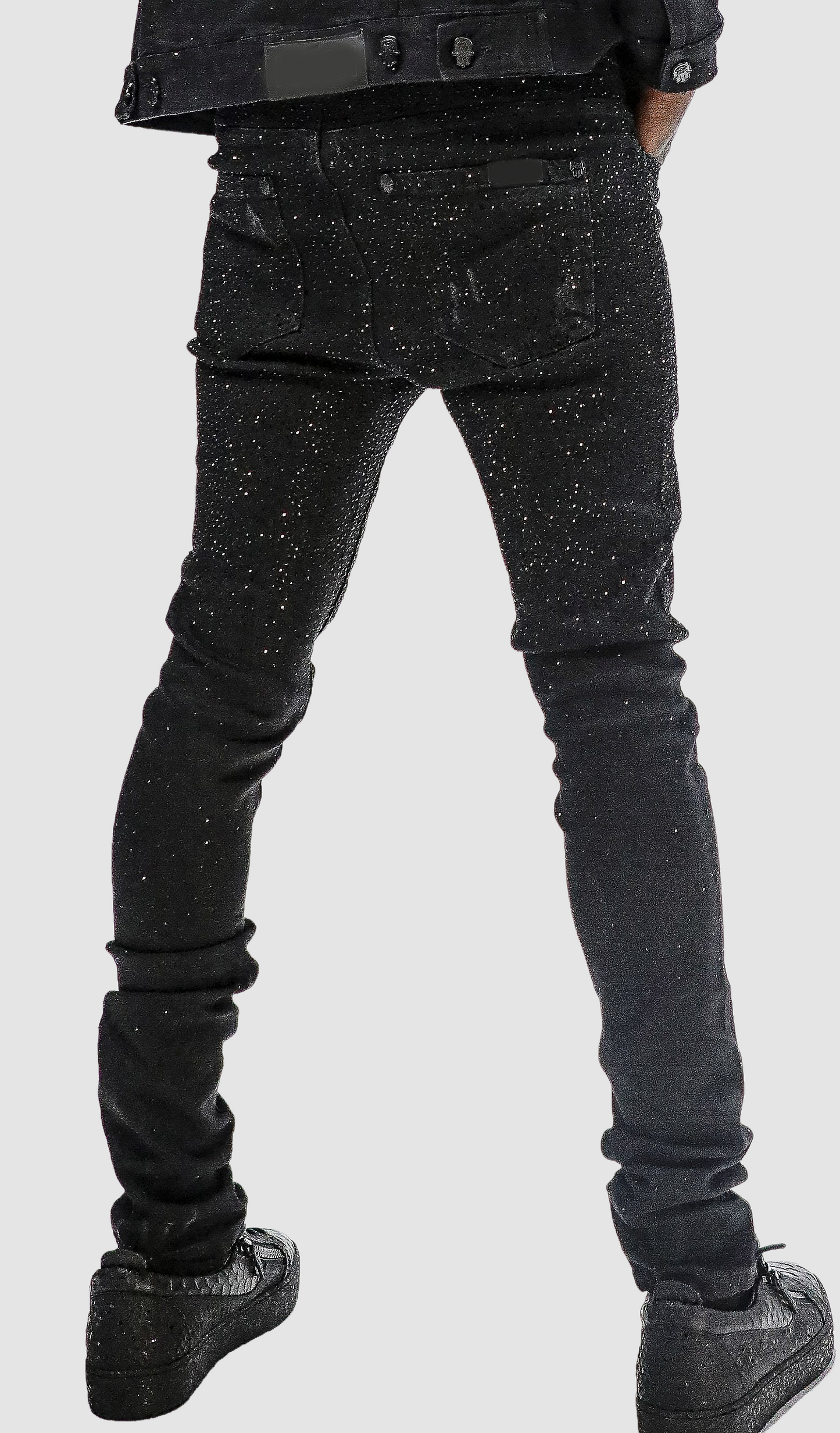 kash black jeans with black diamonds