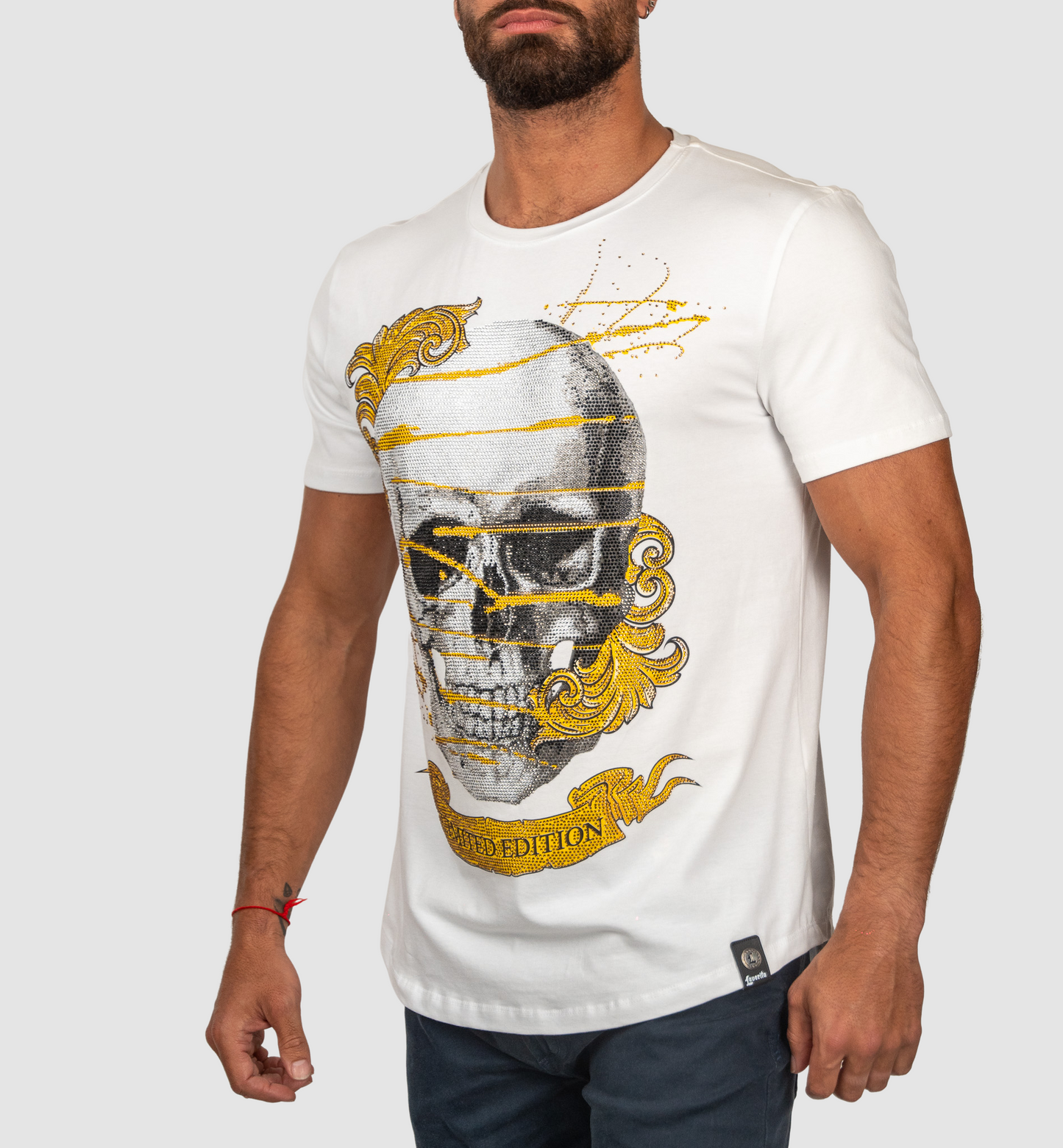 CAVIAR DREMES White/Gold Skull T-Shirt