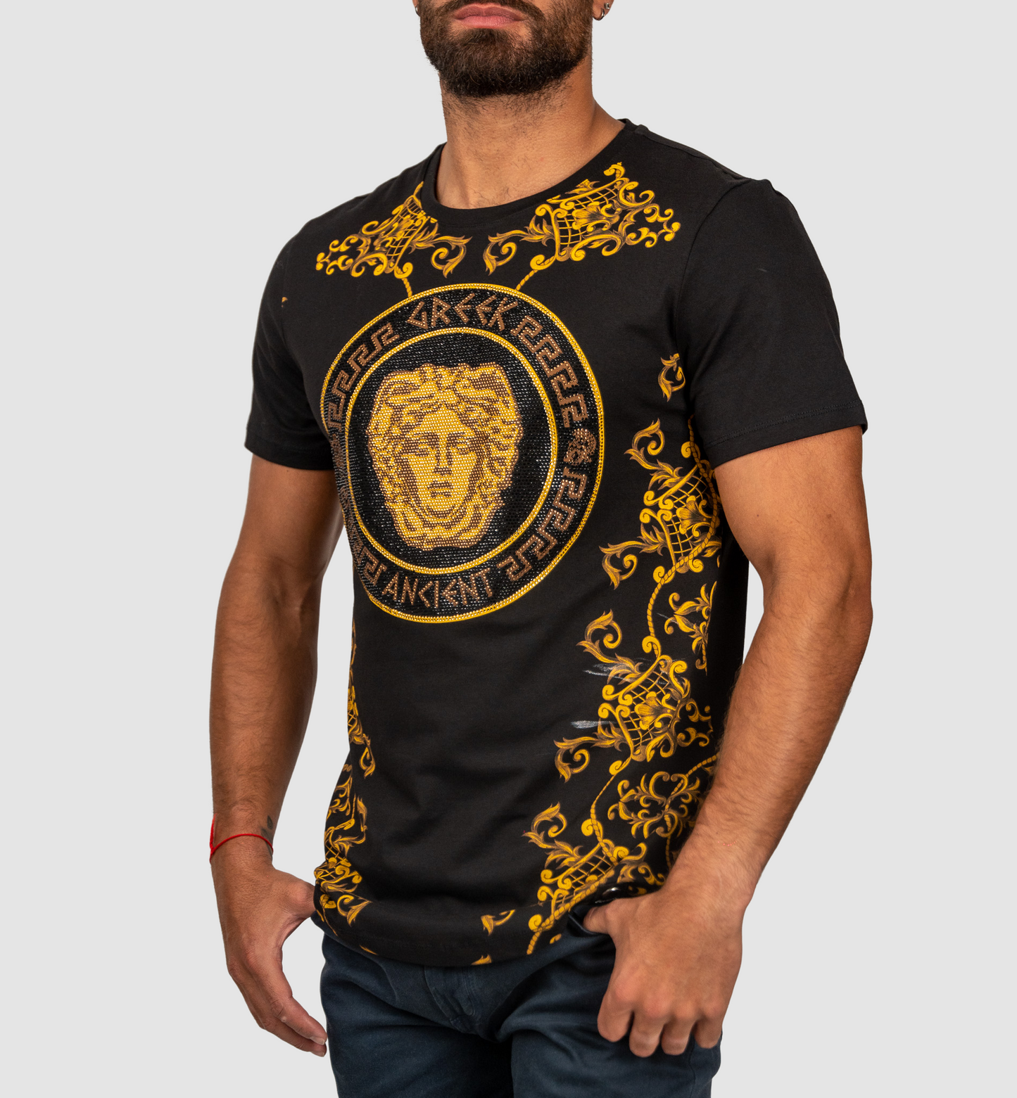 Caviar Dremes 93351 Black/Gold Greek T-Shirt