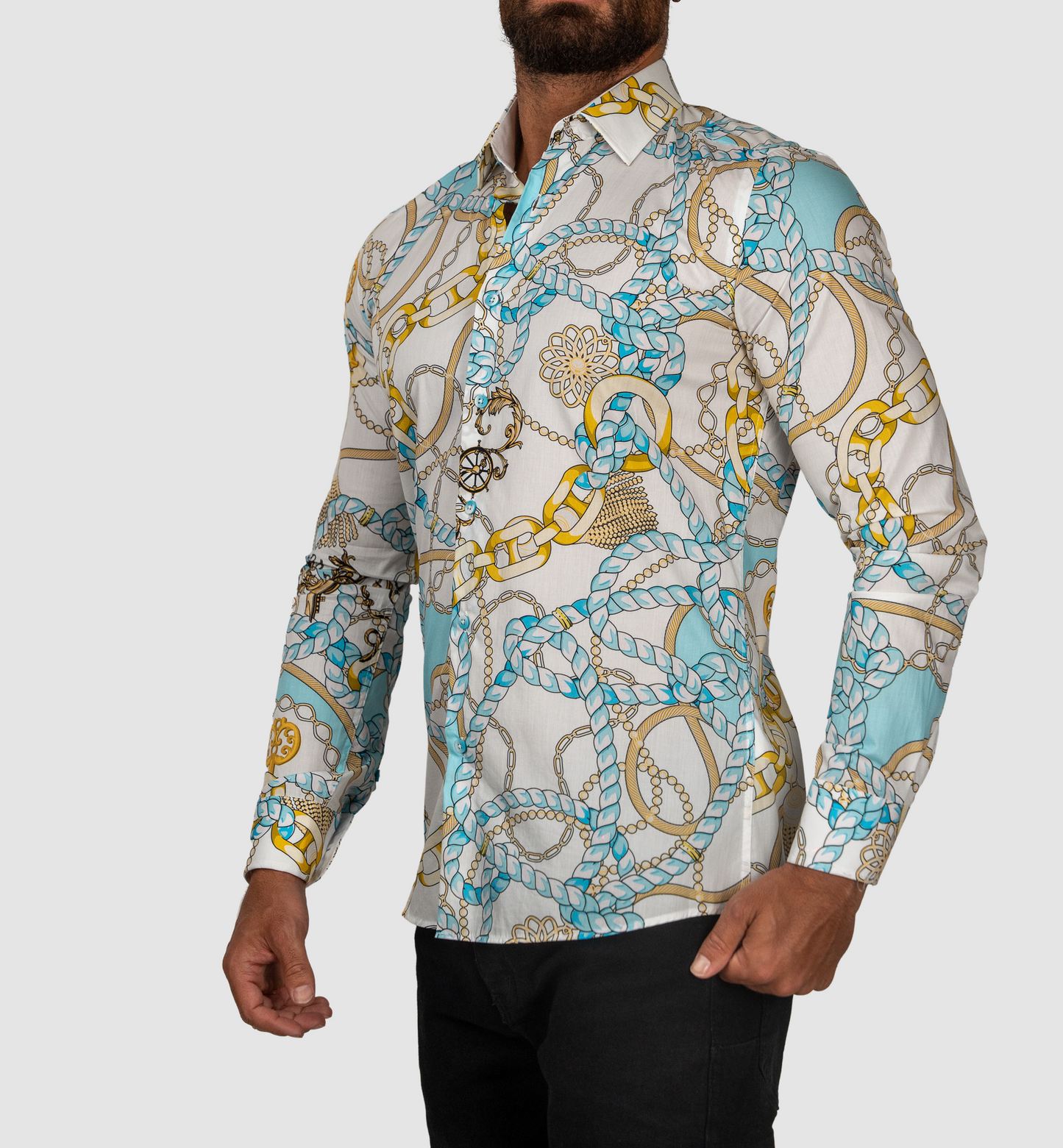 STEELO MIAMI White/Blue/Gold Shirt