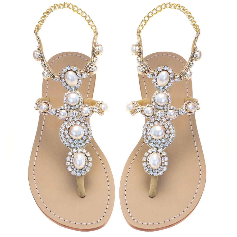 Mystique Pearl Gold/Clear Sandals.