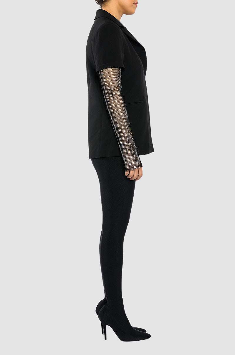 Black Crystal Mesh Blazer