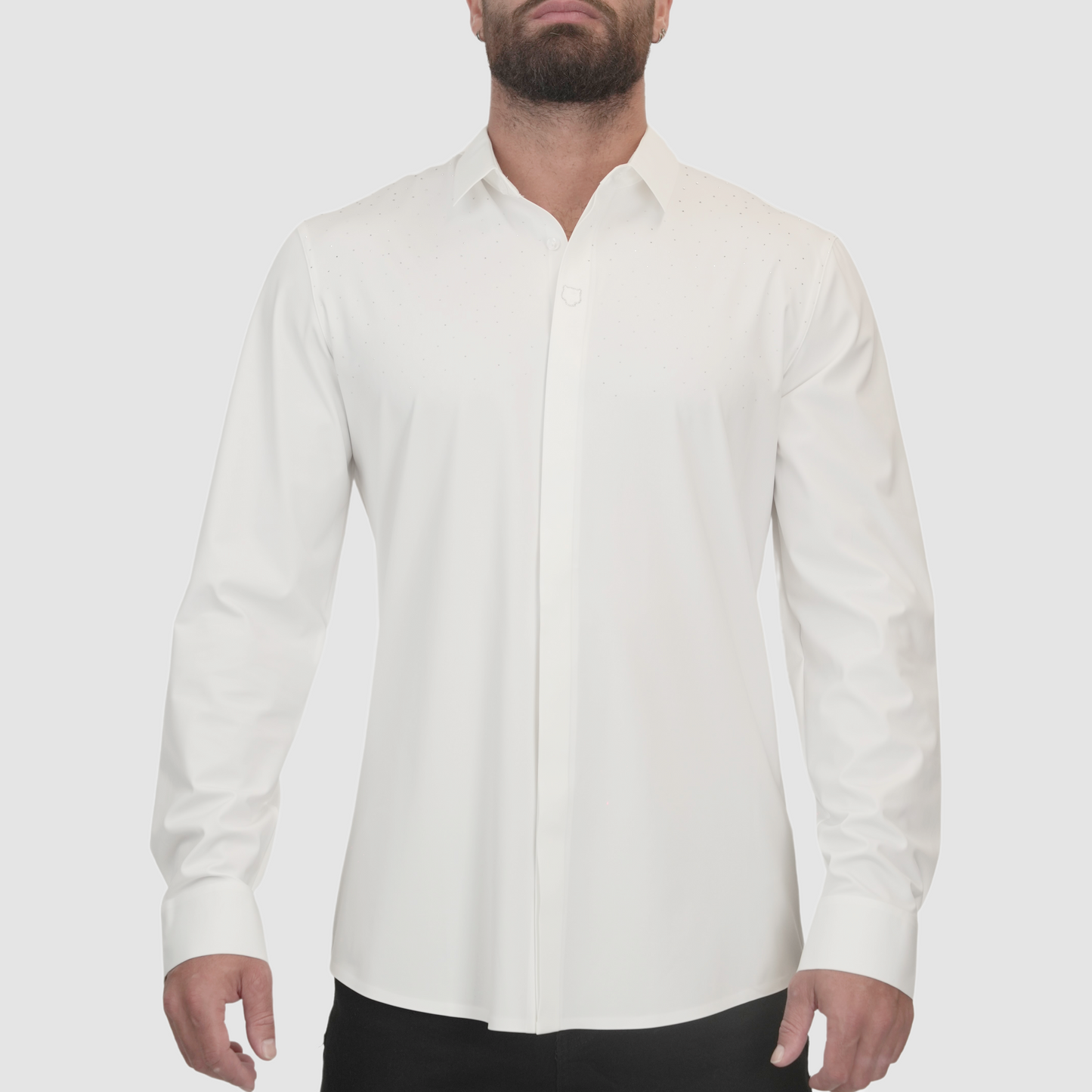 BAROCCO White Button Down with Crystals