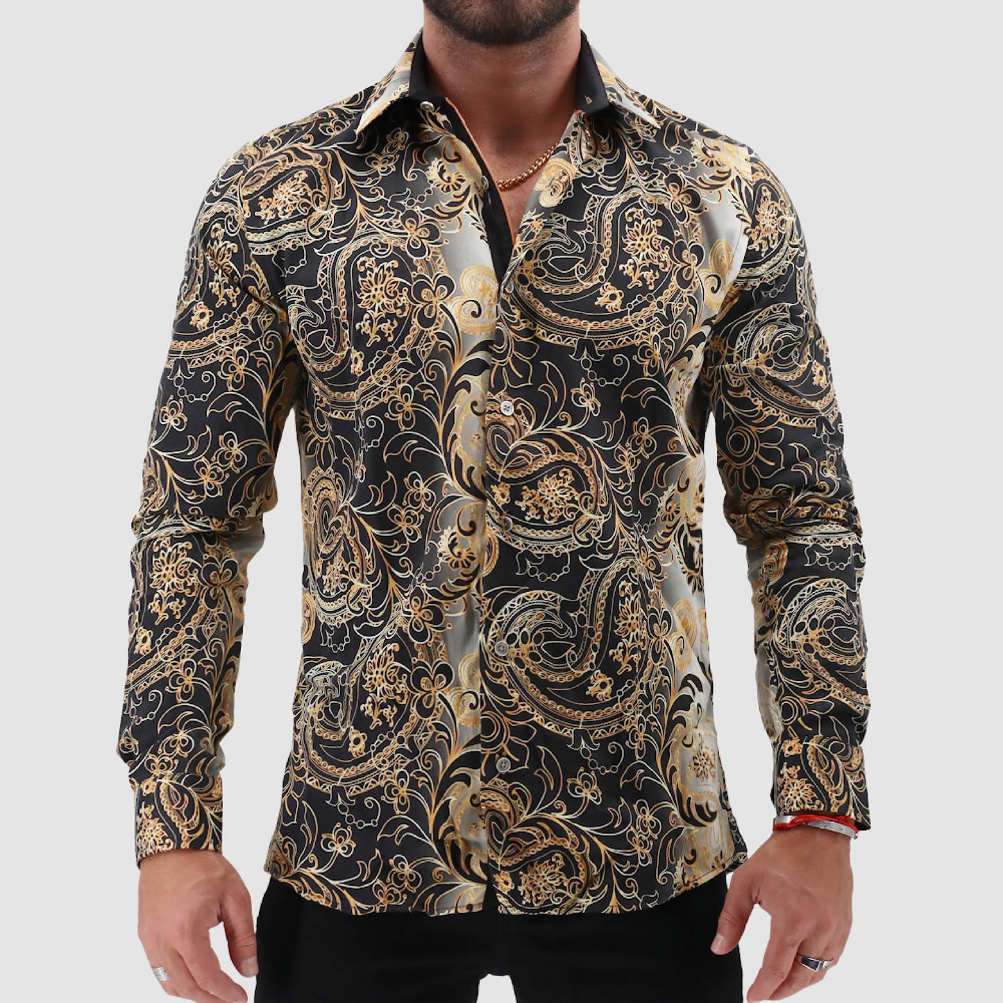 IL MACHISTO Gold Black Shirt