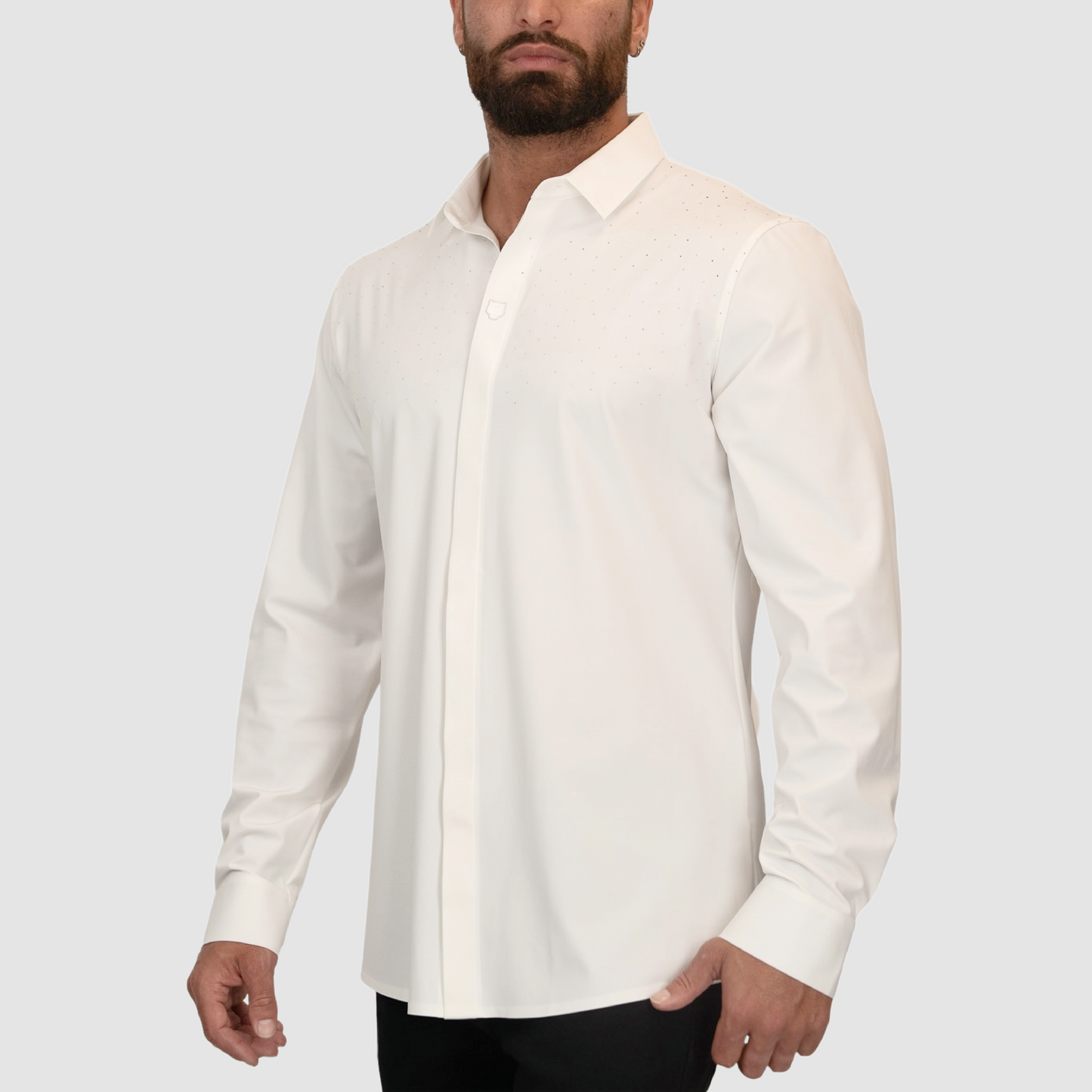 BAROCCO White Button Down with Crystals