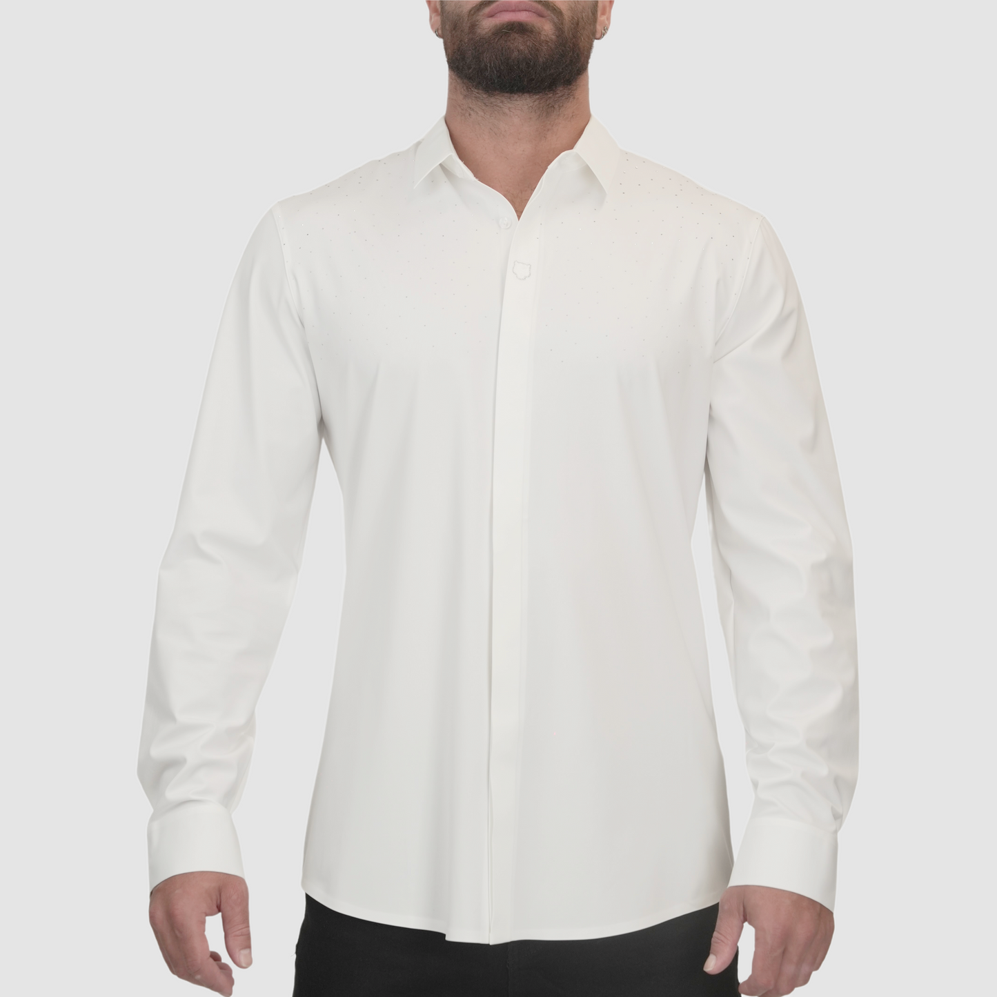 BAROCCO White Button Down with Crystals