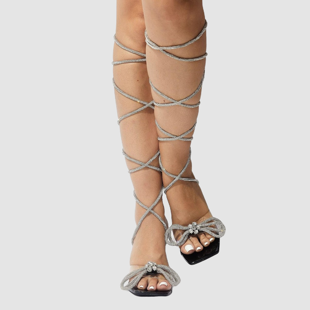 Black with Crystals Bow shoes