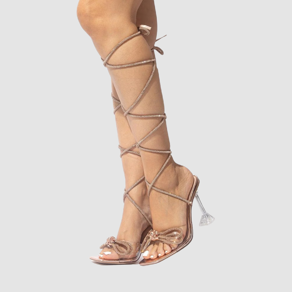 Mata Groups USA Rose Gold with Crystals Bow shoes