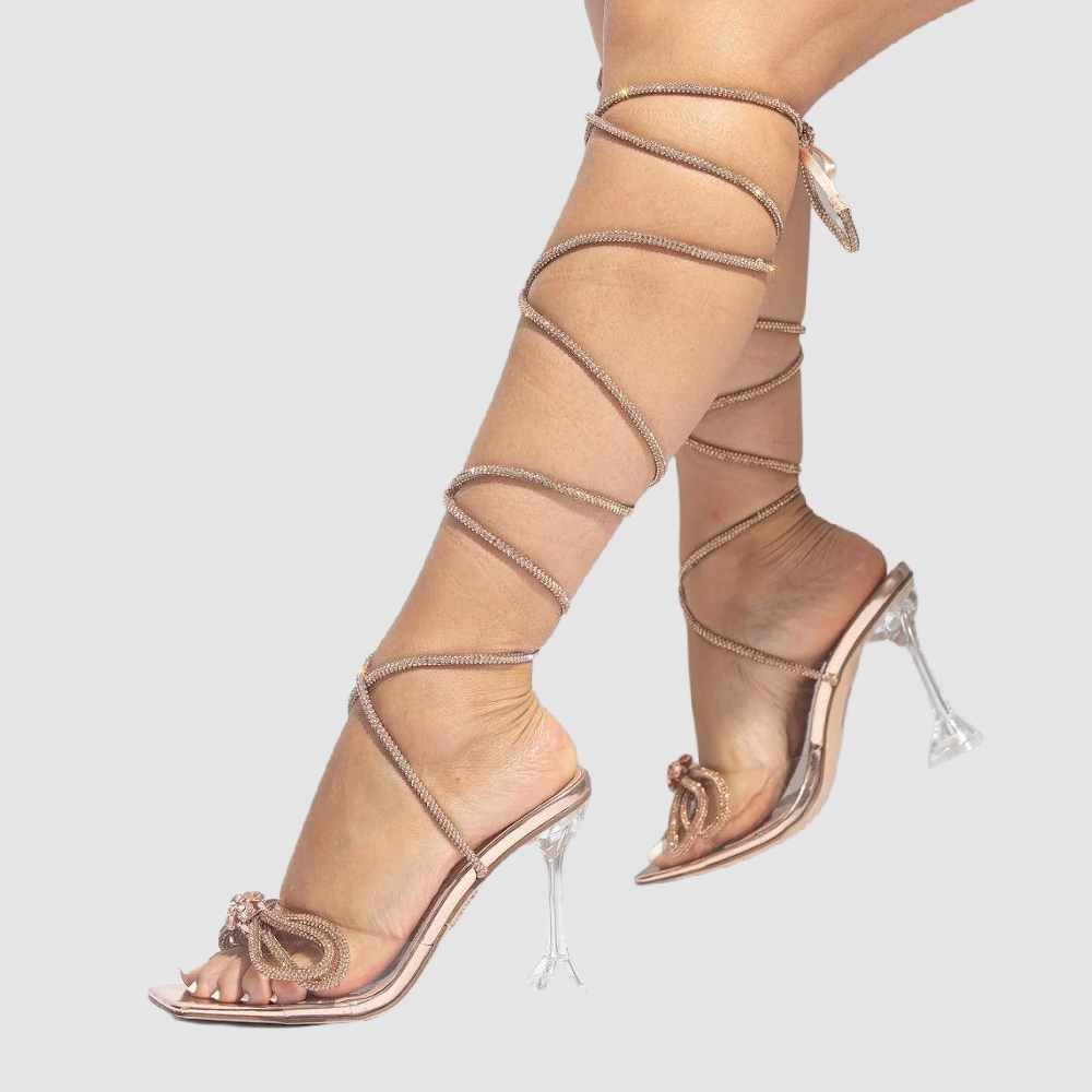 Mata Groups USA Rose Gold with Crystals Bow shoes