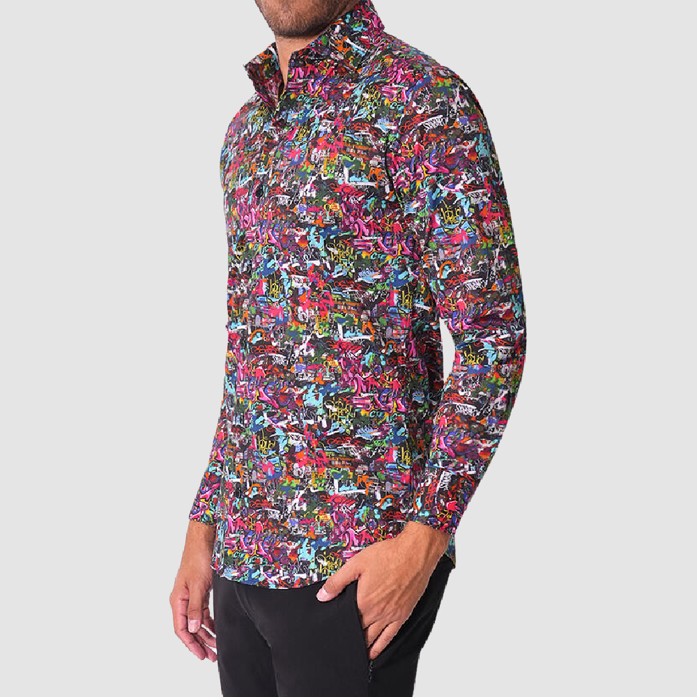 BERTIGO Pink Abstract Art Shirt