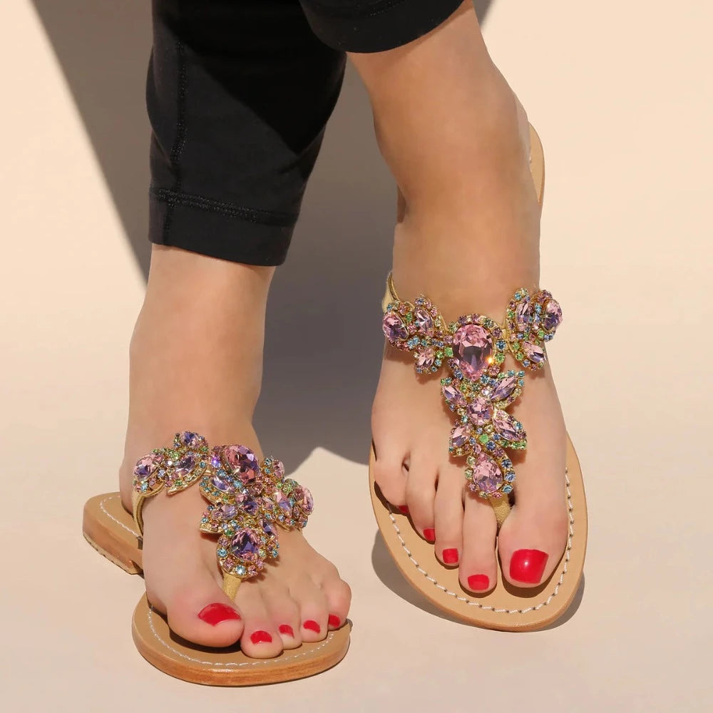 Mystique 4653 Gold/Rose Sandals.