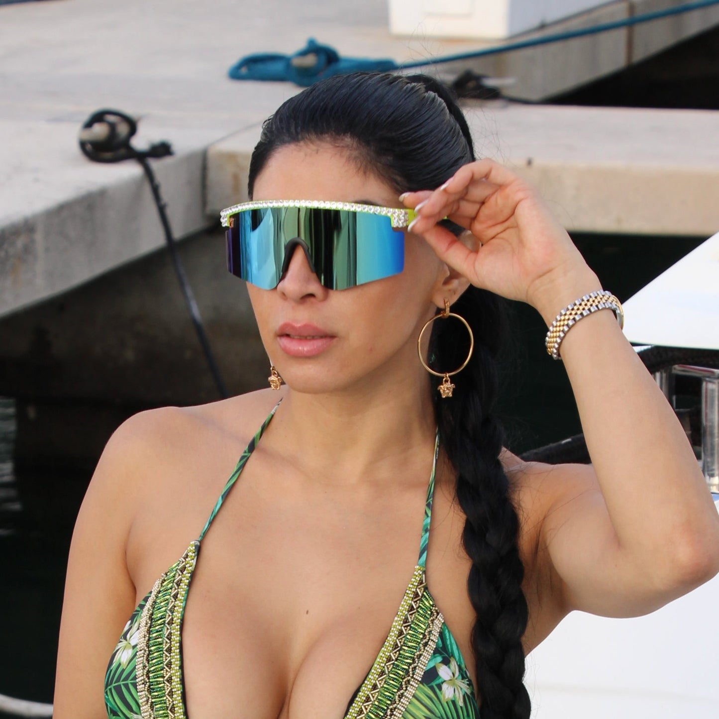 Lime Green Reflective Luminary Sunglasses