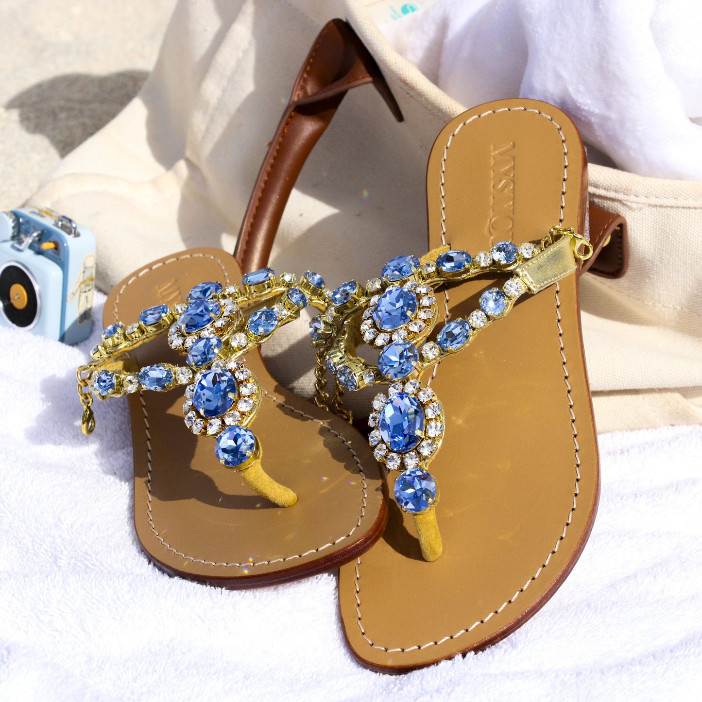 MYSTIQUE Gold Sapphire Sandals