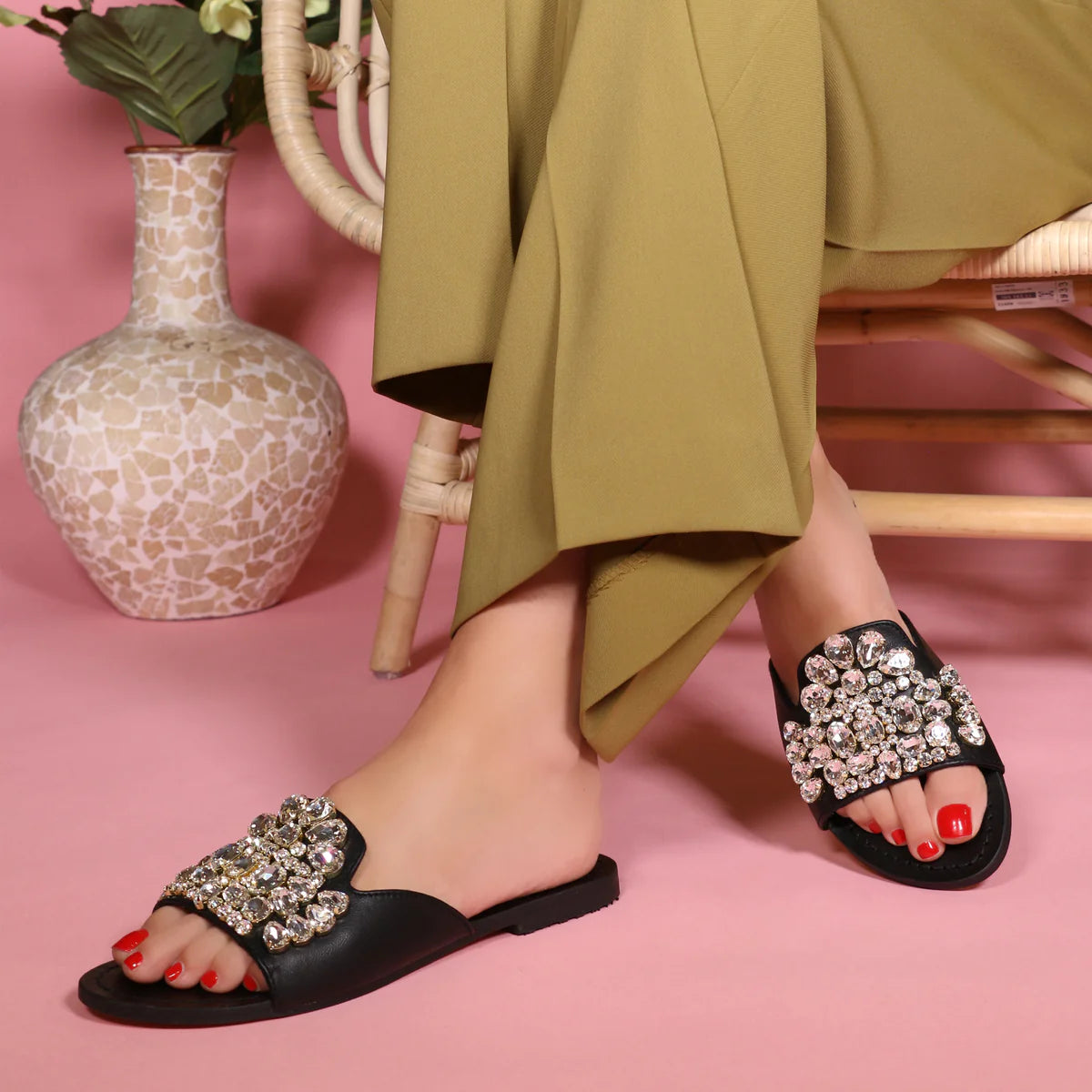 Mystique Black/Clear Sandals.