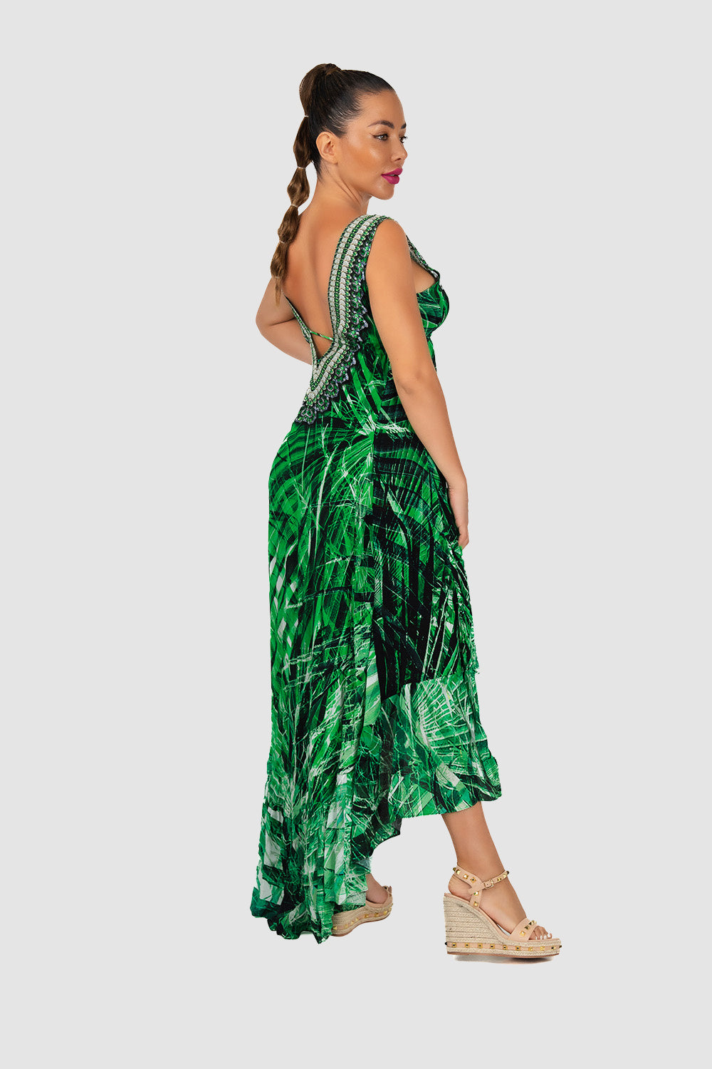 Casa Del Mar Green Palm 2C HI-LO Dress