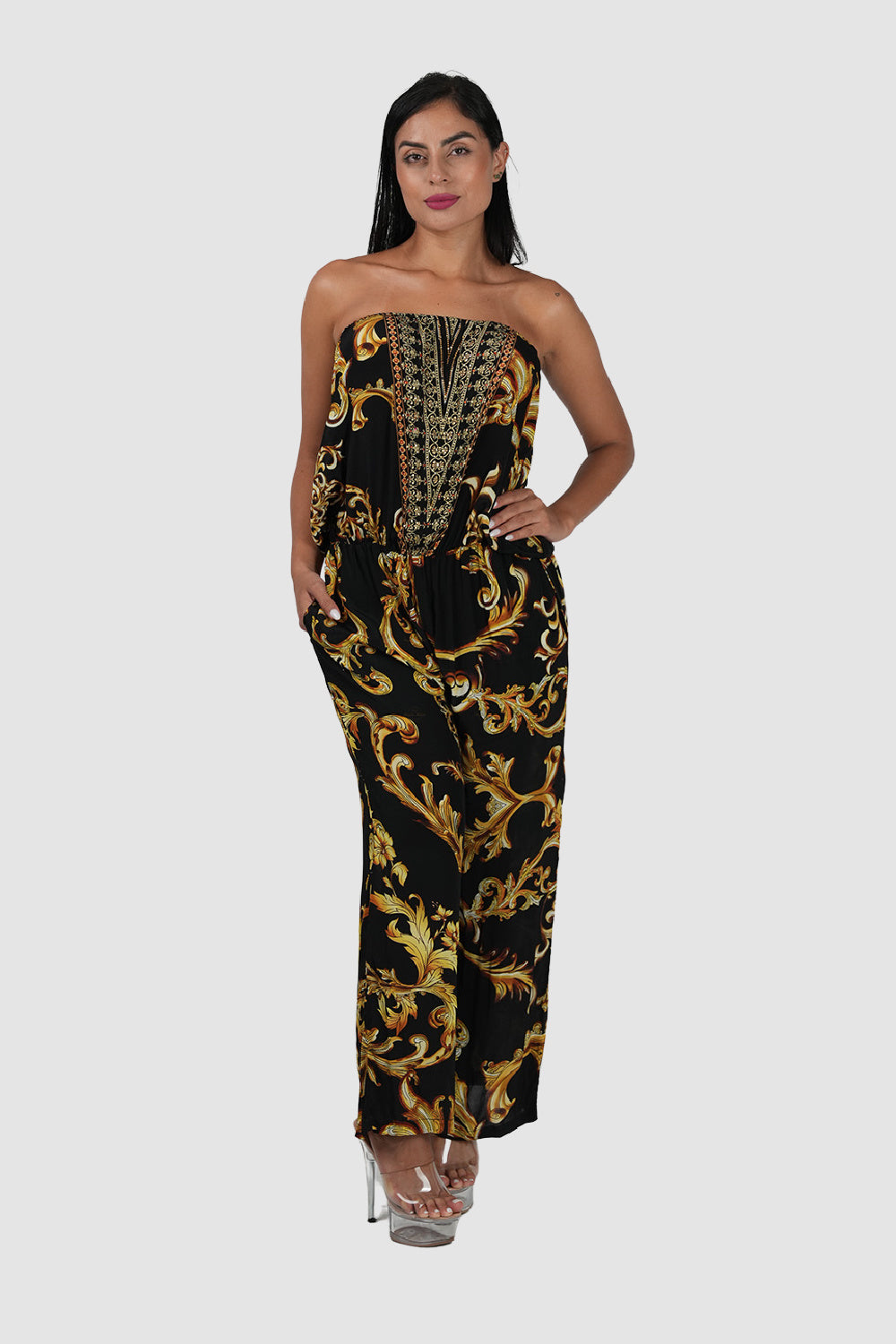 Casa Del Mar Baroque Black Jumpsuit