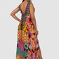 Casa Del Mar Cheetah Bouquet Slit Maxi Dress