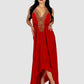 Casa Del Mar Embroidered Red Maxi Dress