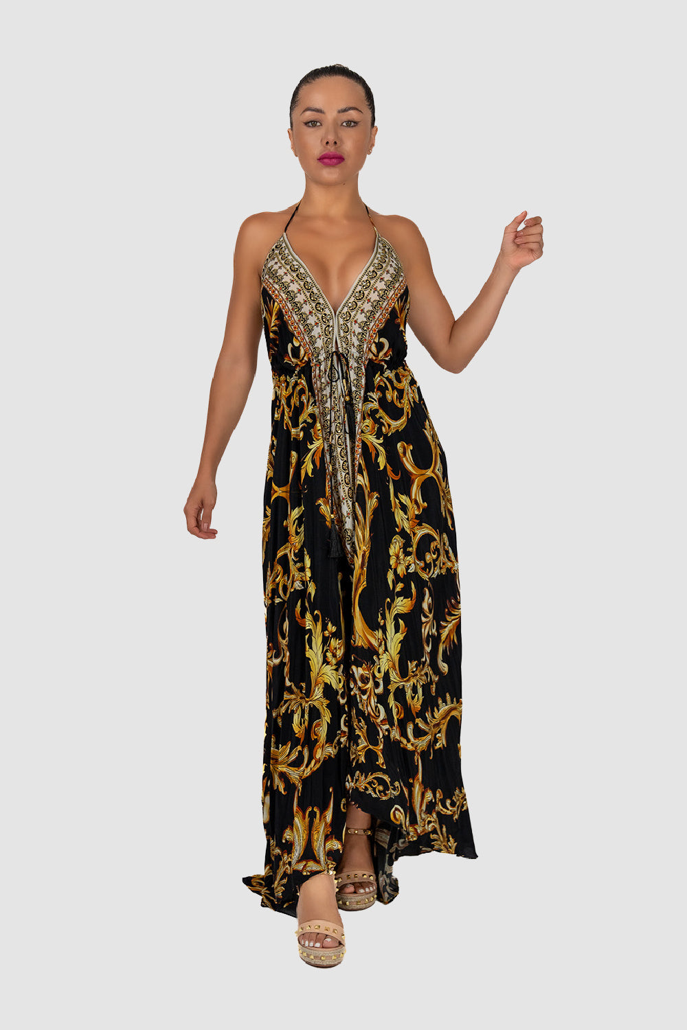Baroque Black Maxi Dress Baroque Black Maxi Dress