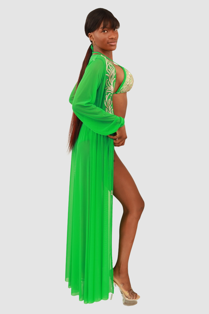 BACCI Spider Green Gold Long Cover Up