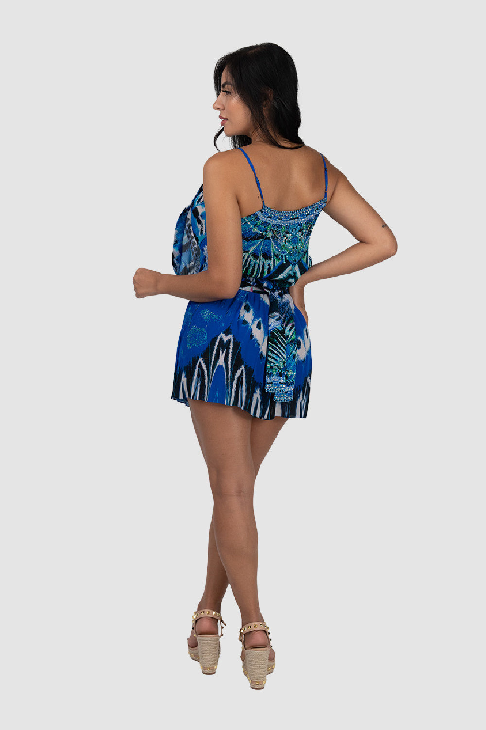 Czarina Blue/Black Playsuit