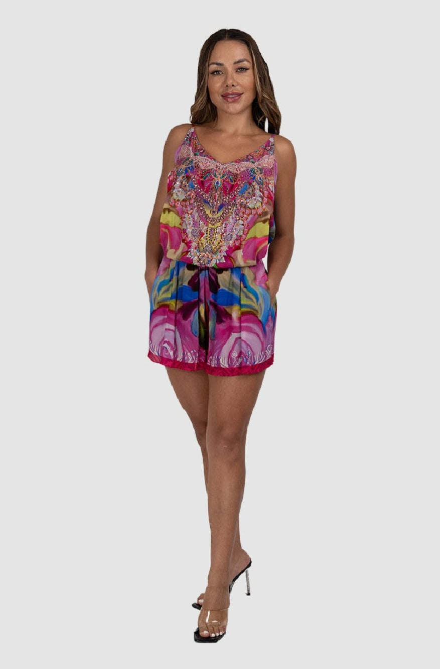 Czarina Pink Flowers Playsuit