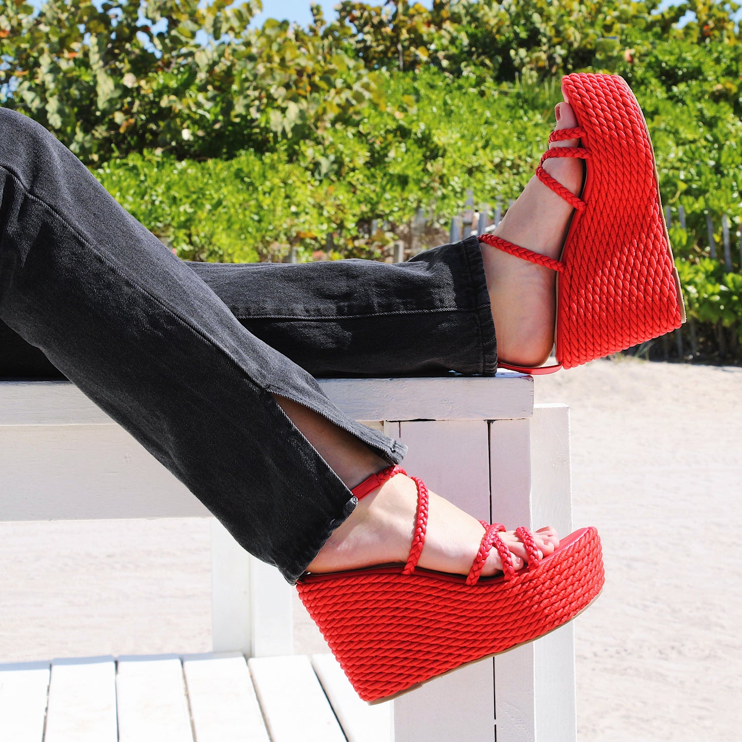 Emma Red Wedges