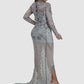 Diamond for Eden Silver Long Beaded Dress