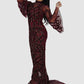 Diamond For Eden Wine With Gold Beads Long Dress
