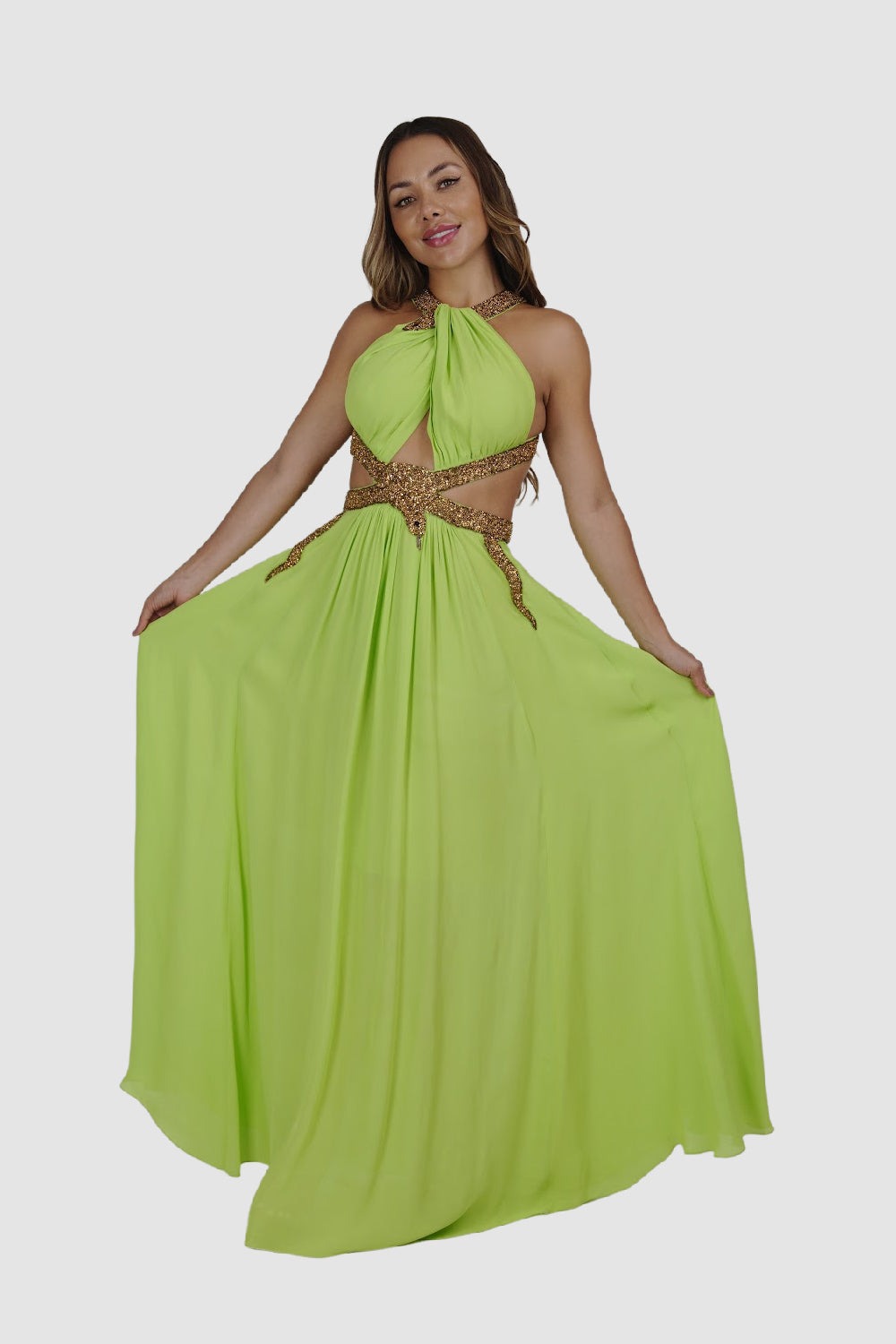 Apple/Gold Long Dress S/M Apple/Gold Long Dress S/M