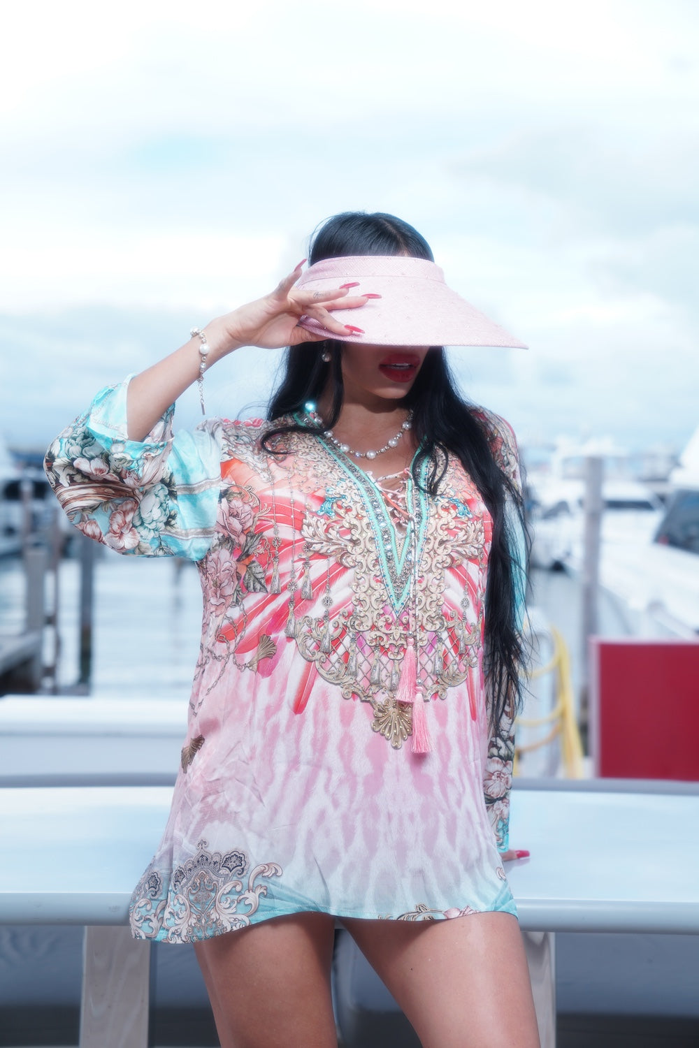 Casa Del Mar Elegance Pink Aqua Tunic