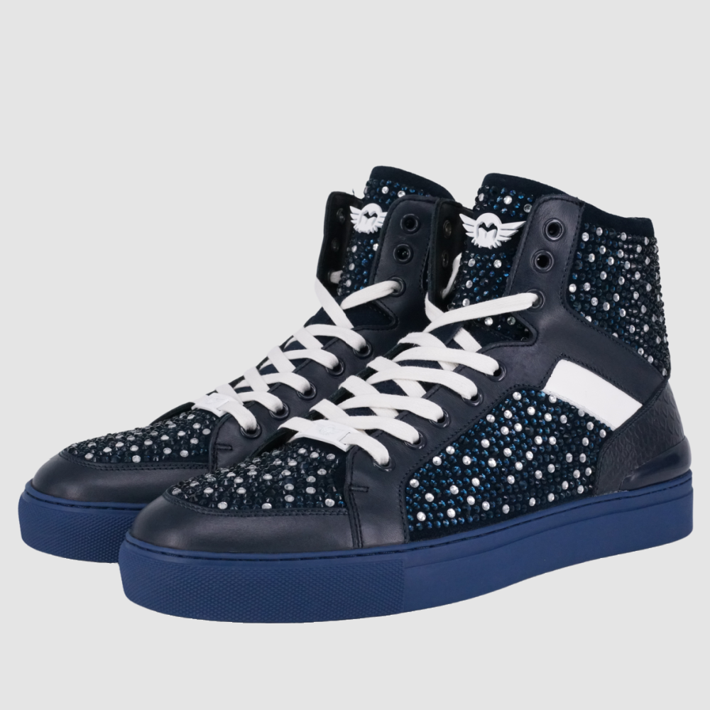 Navy Crystal Sneakers