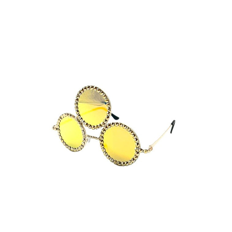 Summerz Fashion Third Eye Gold Crystals Sunglasses