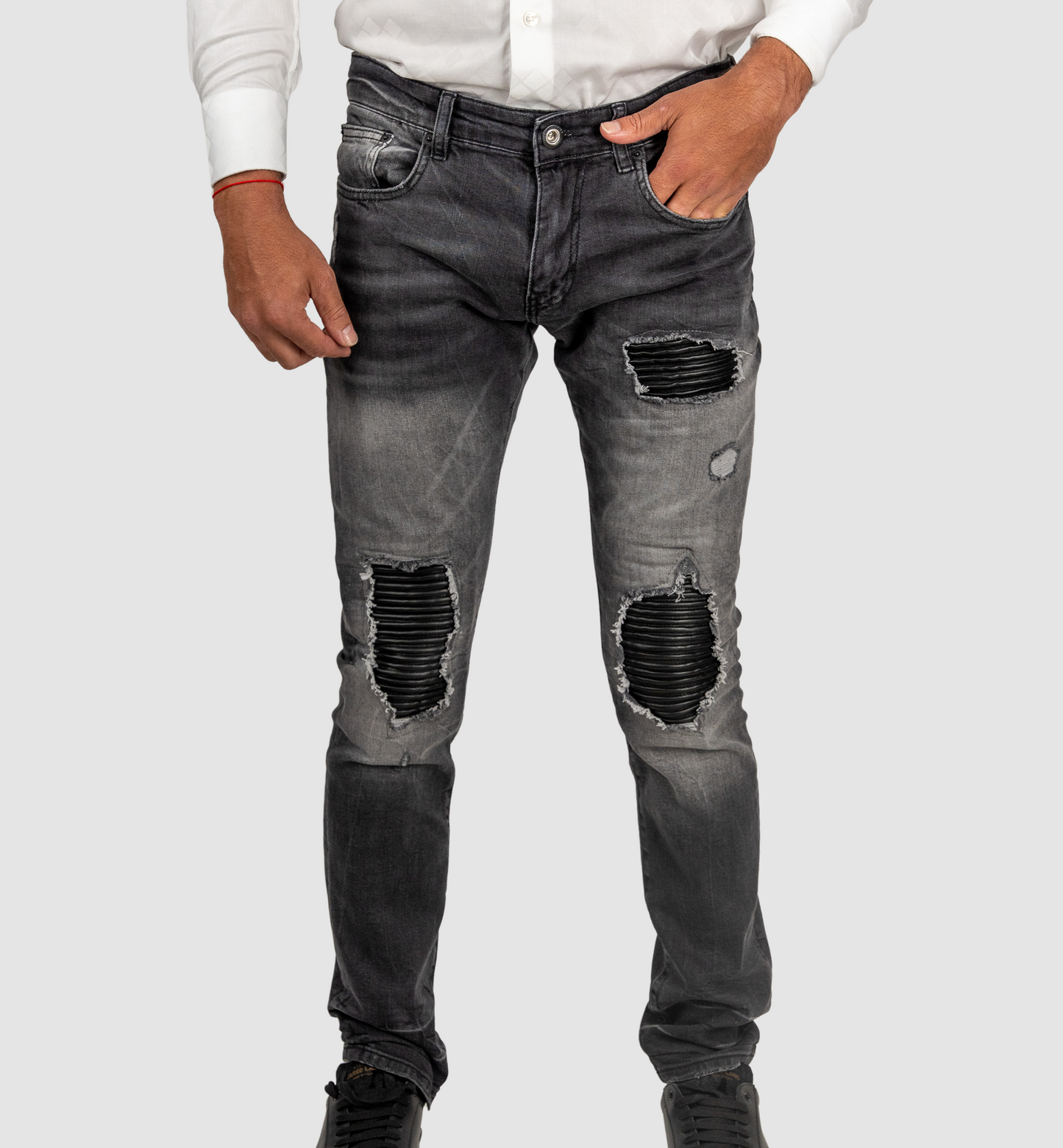 GEORGE V Black Patched Jeans