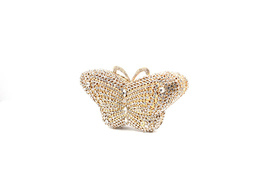 Gold/Clear Butterfly Clutch