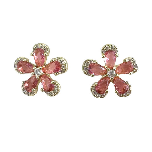 Happy Flower Stud Pink Earrings