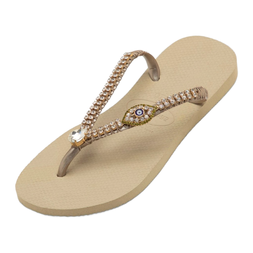 Sand Evil Eye Flip Flops URock Couture