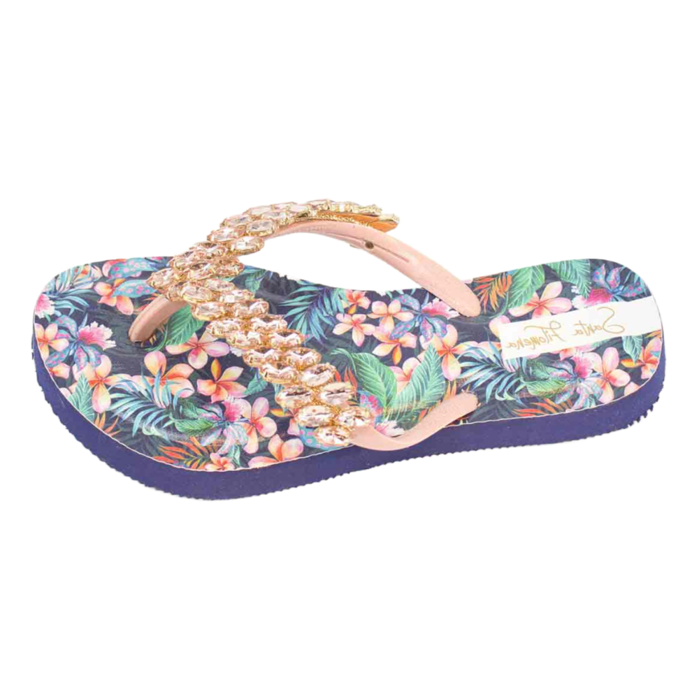 SANTA FILOMENA Santa Filomena Blue/Pink Flower Sandals