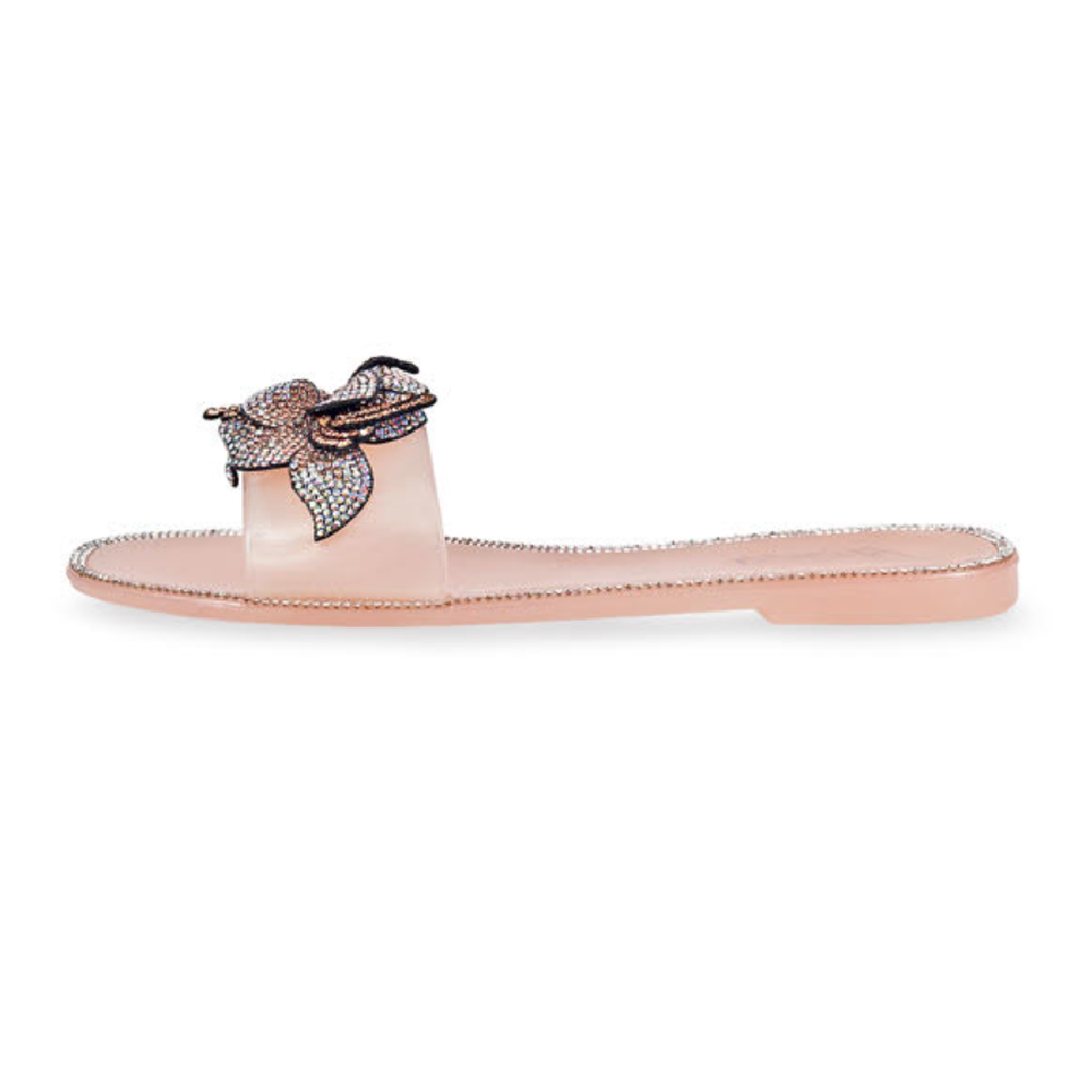 LILIANA Blush Flower Jelly Sandals